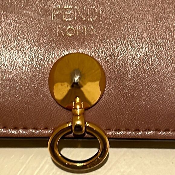 Fendi By The Way Leather Bifold Card Wallet Mauve Pink With Gold Hardware Small - Picture 2 of 15